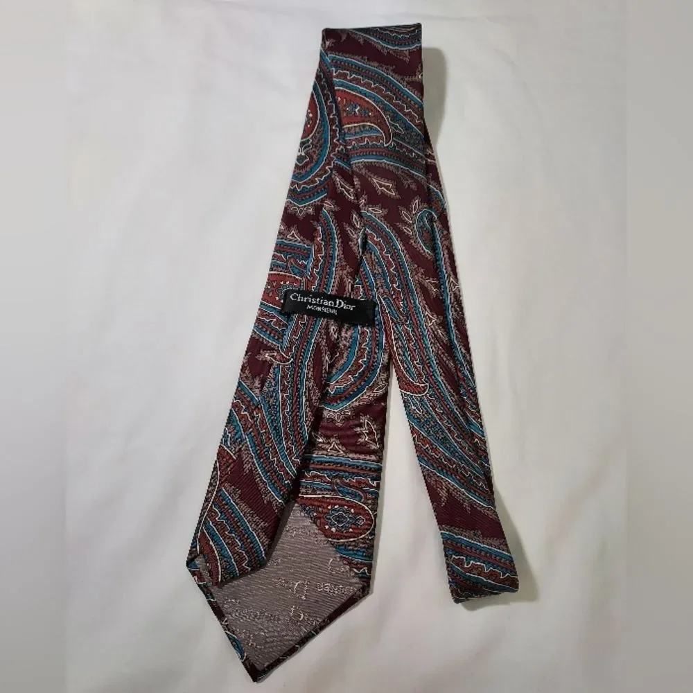 Christian Dior Silk Abstract Paisley Tie Bundle